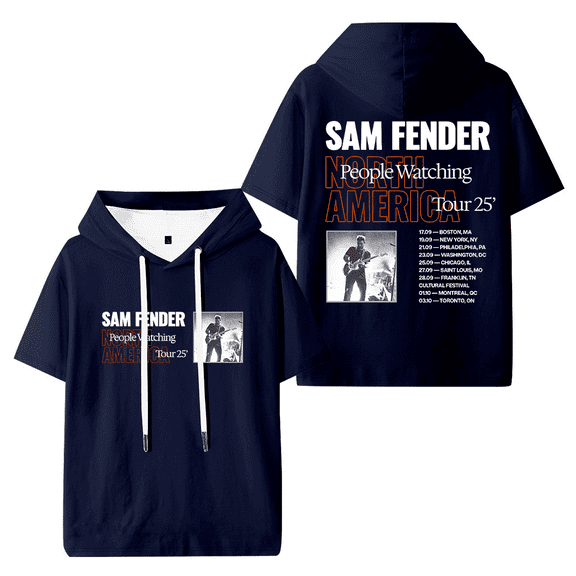 Sam Fender People Watching North America Tour 2025 Hooded T-shirt Women Men Fashion Short Sleeve Tee Casual Tops