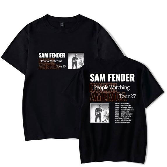Sam Fender People Watching North America Tour 2025 T-shirt Unisex Crewneck Short Sleeve Tee