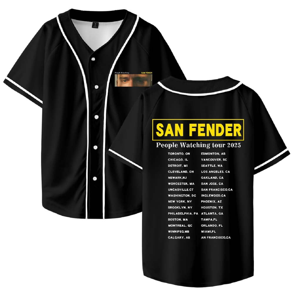 Sam Fender People Watching Tour 2025 Baseball Jersey Shirt V-Neck Women ...