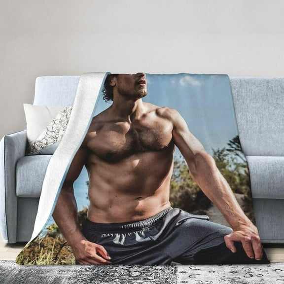 Sam Heughan Blanket Soft Flannel Fleece Throw Blanket Pattern Warm Plush Blankets 80"x60"