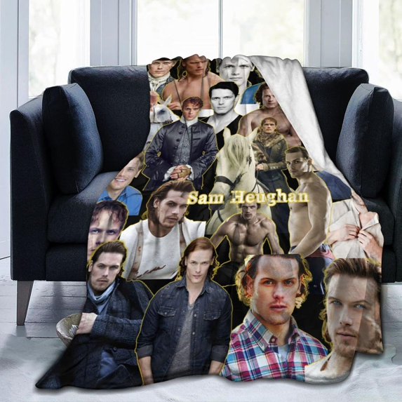 Sam Heughan Blanket Soft and Warm Lightweight Fluffy Throws Blankets Rug Carpet Gift for Beach Yoga Bedroom Living Room Decoration Sofa Camping Trip Dorm Decor All Season
