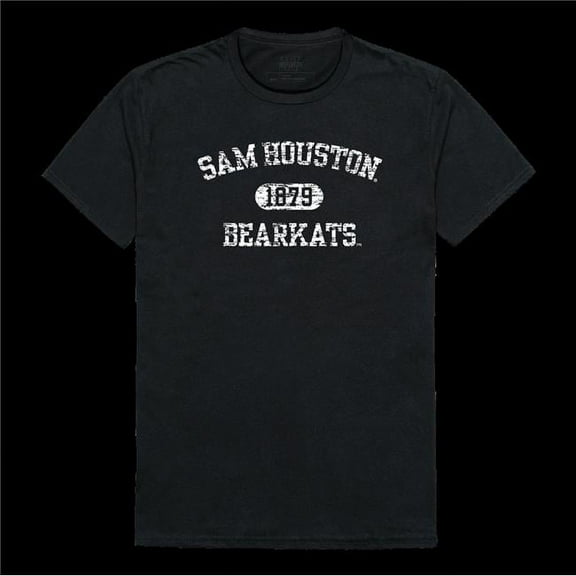 Sam Houston State University Bearkats Distressed Arch College T-Shirt, Black - Medium