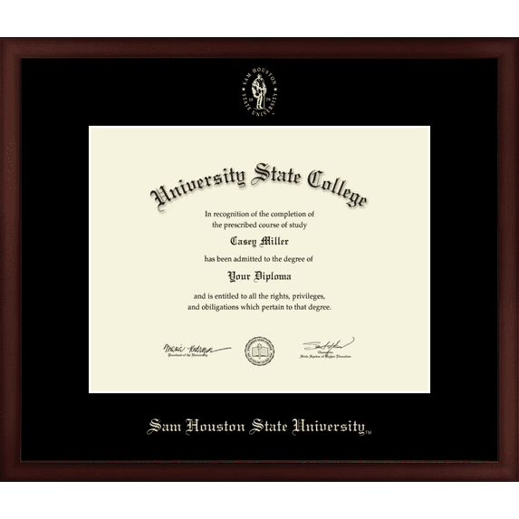 Sam Houston State University Diploma Frame, Document Size 14" x 11"