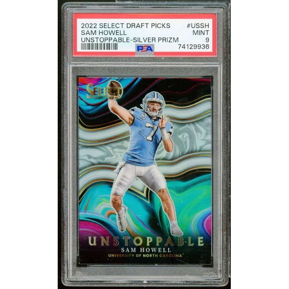 Sam Howell Rookie 2022 Select Draft Picks Unstoppable Silver Prizm #USSH PSA 9