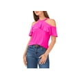 thumbnail image 1 of Sam Jess Ruffled Cold Shoulder Top Fircely Fuschia M, 1 of 1