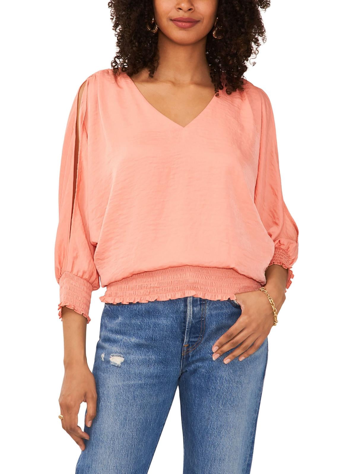 smocked cold shoulder top
