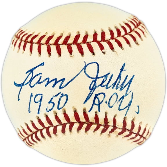 Sam Jethroe Autographed Official NL Baseball Boston Braves "1950 R.O.Y" Beckett BAS #S75297