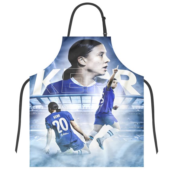 Sam Kerr apron has an iconic print, is durable and adjustable, with none pocket for convenience. Perfect for fans,27" x 33"70*84cm