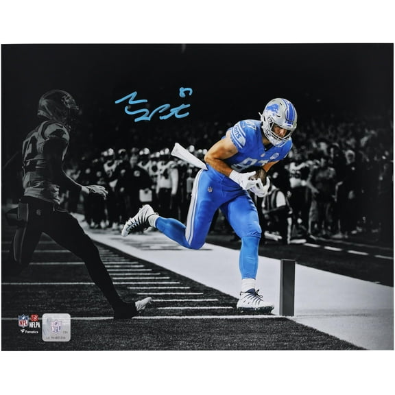 Sam LaPorta Detroit Lions Autographed 11" x 14" Touchdown Spotlight Photograph - Fanatics Authentic Certified