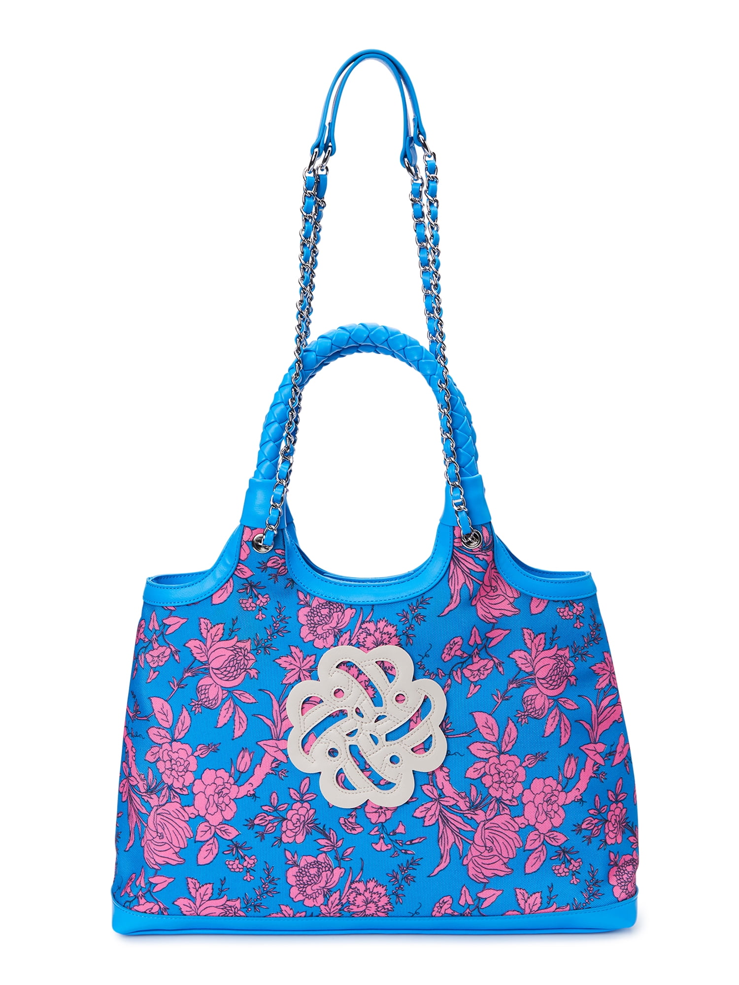 Sam & Libby Carina Women's Medium Canvas Tote Handbag, Pink and Blue