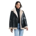 thumbnail image 1 of Sam & Libby Ladies Long Sleeve Faux Leather & Faux Sherpa Jacket, 1 of 4
