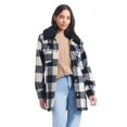 thumbnail image 1 of Sam & Libby Ladies Long Sleeve Faux Wool Plaid Shacket, 1 of 6