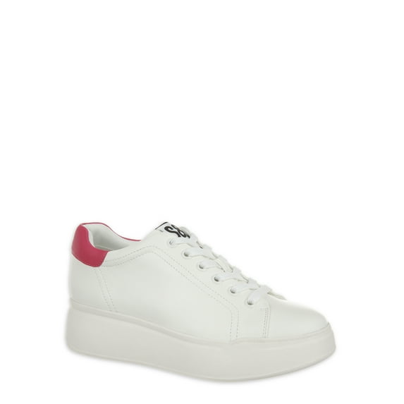 Sam & Libby Women's Casual and Dress Platform Lace Up Sneaker, White, Size 8.5