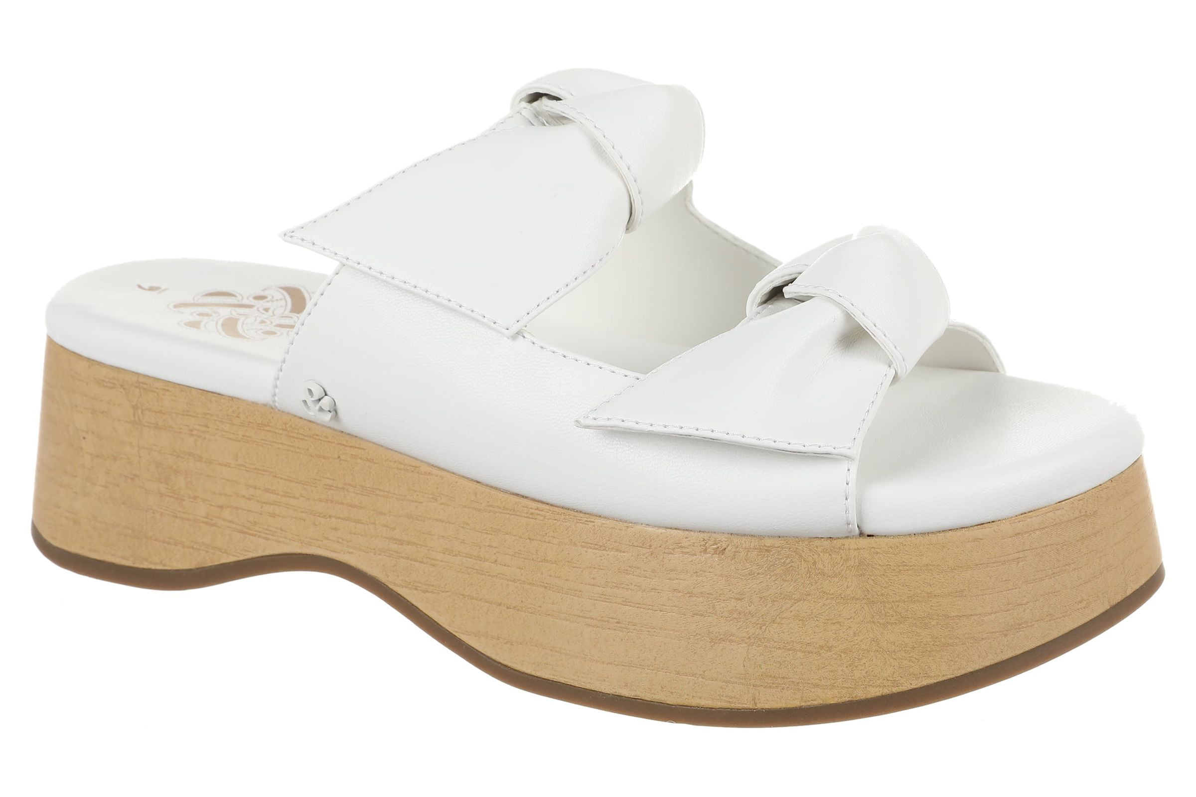 Sam & Libby Women's Double Bow Platform Sandals, Medium Bright White, 6