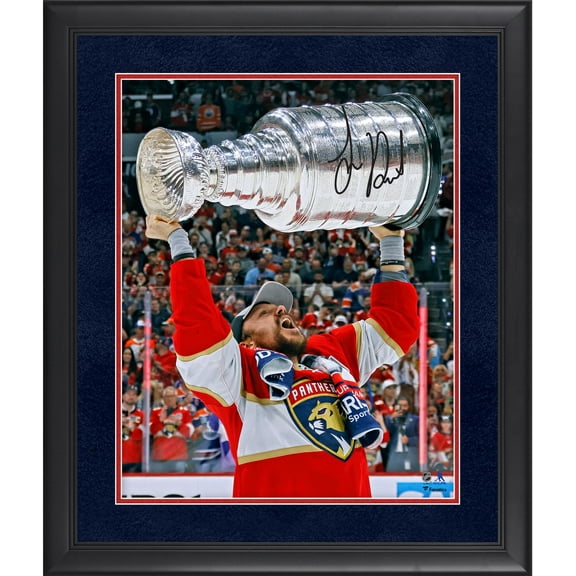 Sam Reinhart Florida Panthers Framed Autographed 2024 Stanley Cup Champions 16" x 20" Raising Cup Photograph - Fanatics Authentic Certified