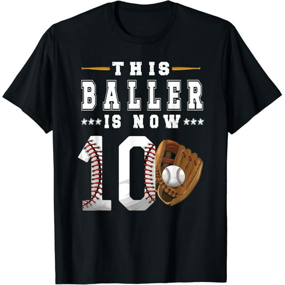 Sam Soft 10Th Birthday Baseball Ten Year Old Baseball Player T-Shirt Full Size S-5Xl
