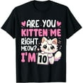 thumbnail image 1 of Sam Soft 10th Birthday Shirt For Girl 10yr Ten 10 Year Old Kitten Cat T-Shirt, 1 of 5