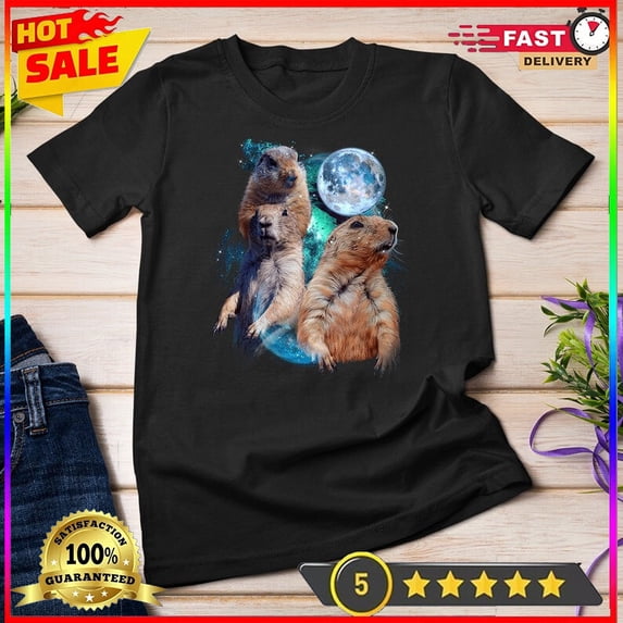 Sam Soft 3 Moon Prairie Dog Art Rodent Squirrel Puppy Lovers T-Shirt