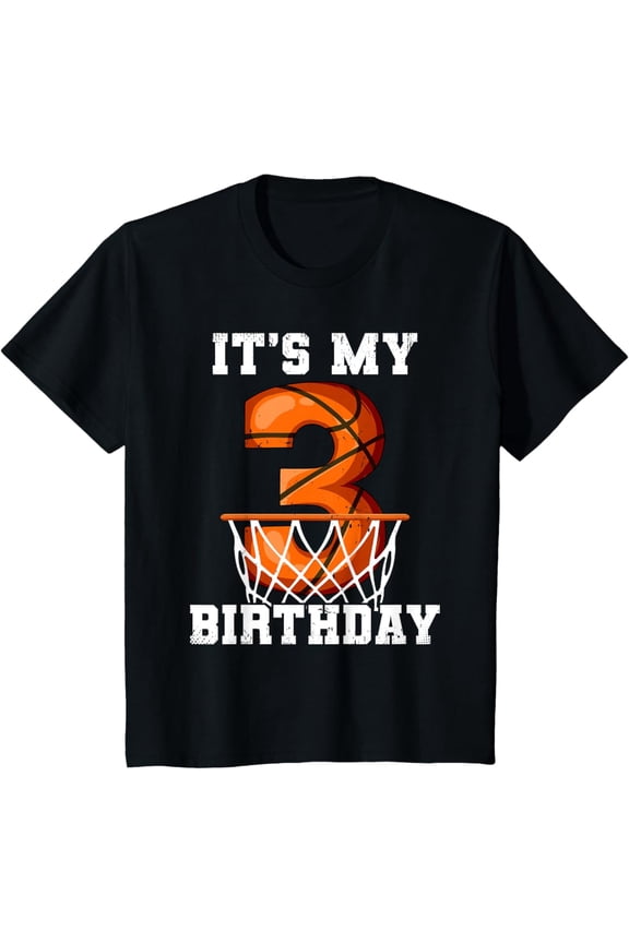 3Rd Birthday Basketball T-Shirt Basketball Themed Birthday Party Full Size S-5Xl