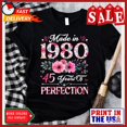 thumbnail image 1 of Sam Soft 45 Year Old Made In 1980 Floral 45Th Birthday Women T-Shirt, 1 of 5