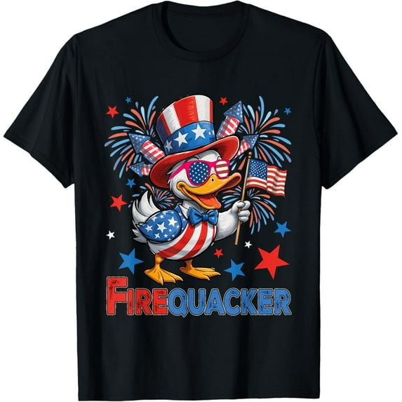 Sam Soft 4Th Of July Duck Firequacker Patriotic Usa Flag T-Shirt