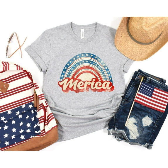 Sam Soft 4th Of July America Rainbow Shirt, Merica Shirt, Rainbow Shirt, Independence Day Shirt, 4th of July Gift, Independence Day Gift