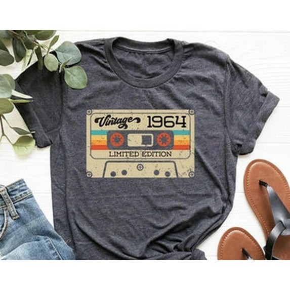 Sam Soft 59th Birthday Shirt, Vintage 1964 Limited Edition Cassette T-Shirt, 1964 Birthday Shirt, 59th Birthday Gift For Women,59th Birthday Men Tee#