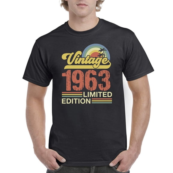 Sam Soft 62Nd Birthday Tshirt Men Gifts Vintage Year 1963 Limited Edition 62 Years Unisex Cotton Tee, Full size S-5XL