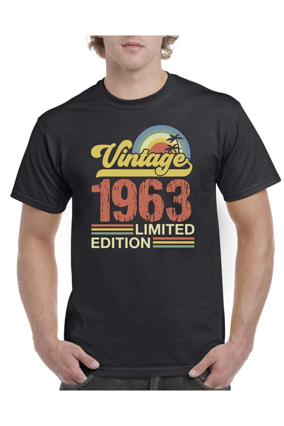 62Nd Birthday Tshirt Men Gifts Vintage Year 1963 Limited Edition 62 Years Unisex Cotton Tee, Full size S-5XL