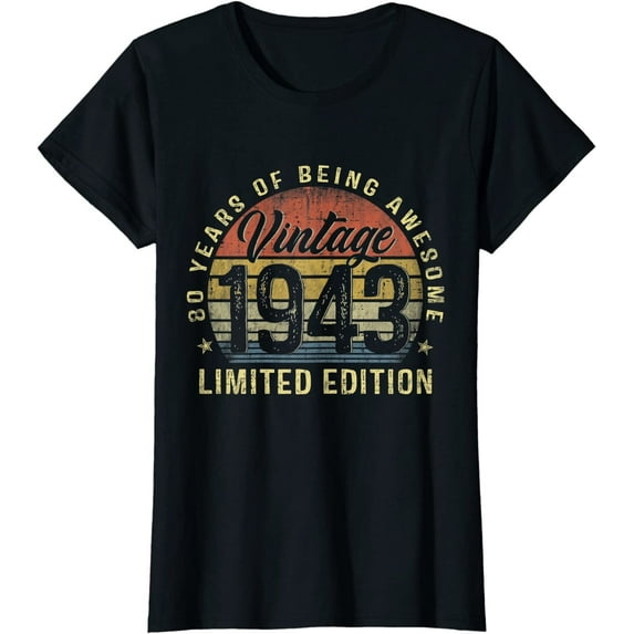 Sam Soft 80Th Birthday Gifts 1943 Limited Edition 80 Year Old T-Shirt