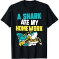 thumbnail image 1 of Sam Soft A Shark Ate My Homework Lover Sharks Teeth Animal T-Shirt, 1 of 5