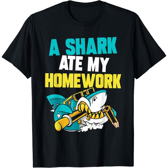 Sam Soft A Shark Ate My Homework Lover Sharks Teeth Animal T-Shirt