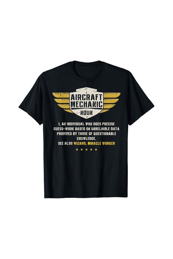 Aircraft Mechanic Definition Noun Meaning Gifts Men T-Shirt Full Size S-5Xl