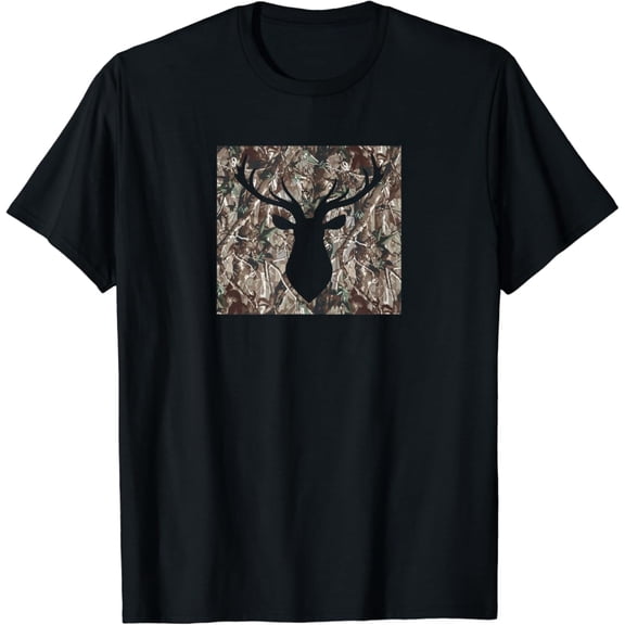 Sam Soft American Deer Head Silhouette Camo Hunting Buckwear Gift T-Shirt, Gift For Friend, Full Size S-5Xl