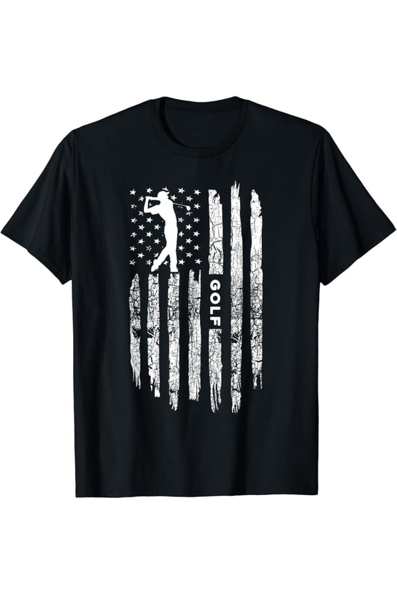 American Flag Golf Clothing - Golfer Vintage Golf T-Shirt, Gift For Friend, Full Size S-5Xl