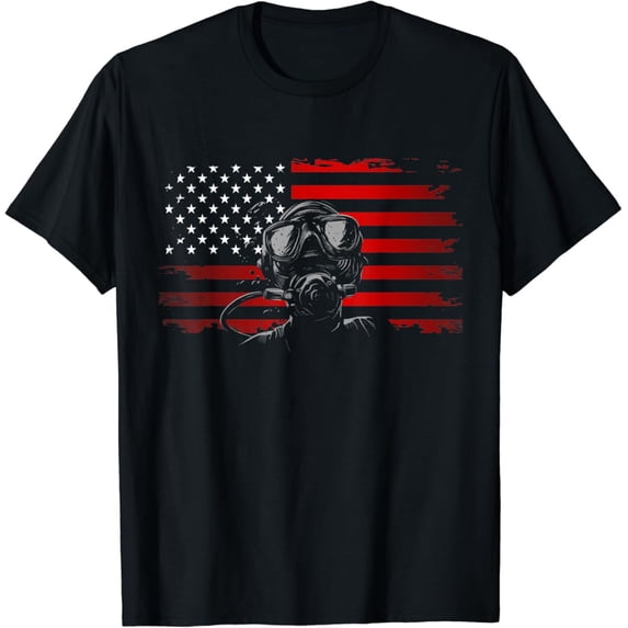 Sam Soft American Flag Scuba Diving Apparel - Scuba Diving T-Shirt Full Size S-5Xl