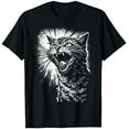thumbnail image 1 of Sam Soft Angry Aggressive Hissing Cat Ready To Attack T-Shirt, 1 of 5
