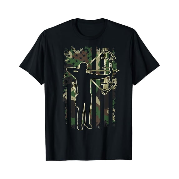Sam Soft Archery Bow Sport Vintage Us Flag Camouflage Archeries Gifts T-Shirt, Gift For Friend, Full Size S-5Xl