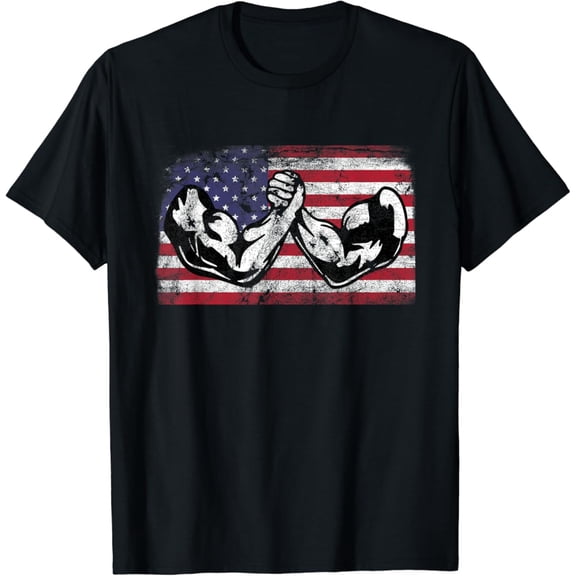 Sam Soft Armwrestling Usa Flag Arm Wrestling T-Shirt, Gift For Friend, Full Size S-5Xl