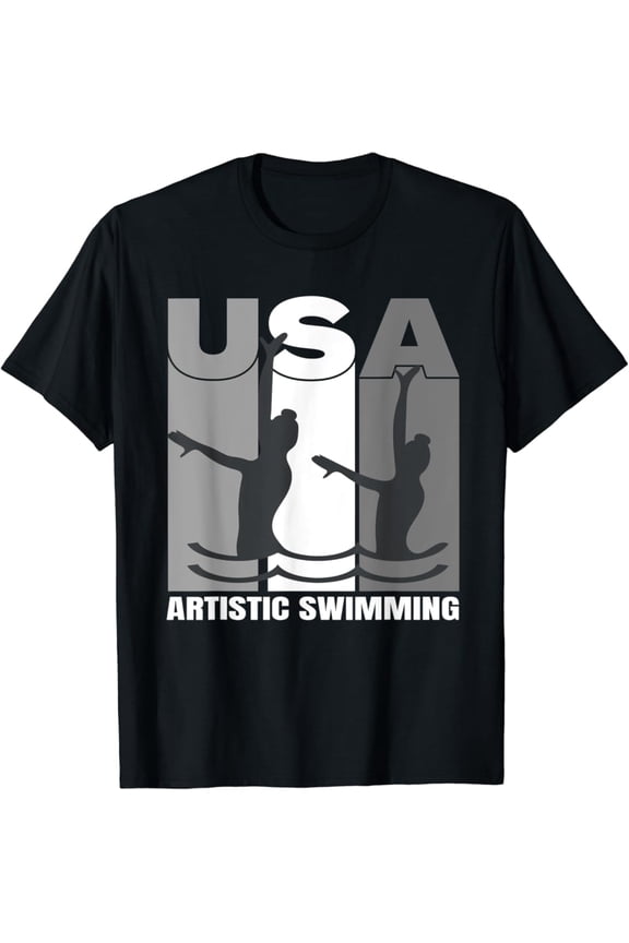 Artistic Swimming Usa American Synchronized Swim Sports T-Shirt Unisex Cotton Tee Full Size S-5XL