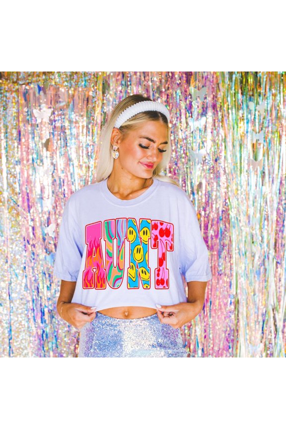 Auntie Shirt: Hippie Aunt , Soft Ringspun Cotton Tee All Size S-5XL