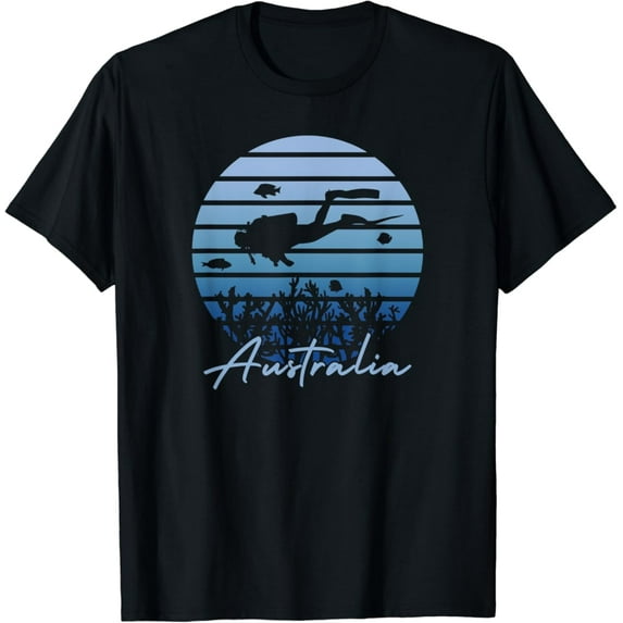 Sam Soft Australia Diving - Great Barrier Reef Scuba Diver T-Shirt Full Size S-5Xl