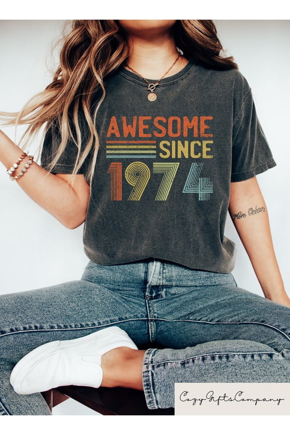 Awesome Since 1974 Shirt, 50th Birthday Gift, 50th Birthday Tee, Birthday Gift for Him, 50th Birthday Shirt, Birthday Party Shirts