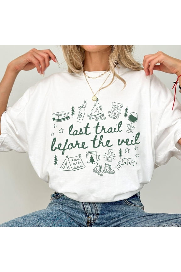 Bachelorette Party Shirts, Camp Bachelorette, Last Trail Before the Veil, Mountain Bride Tee, Hiking Bridal Party Tees,