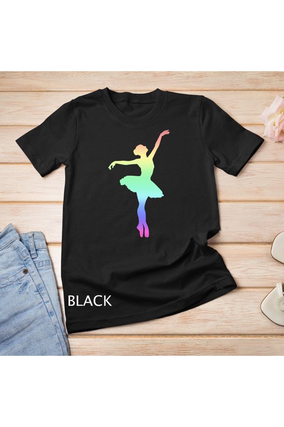 Ballerina Rainbow, Ballet Shoes, Ballet Dancer Girls Unisex T-Shirt