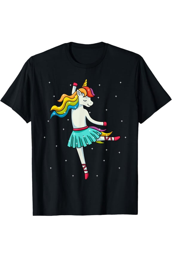 Ballerina Unicorn Dancing Ballet Dancer Tutu Dress T-Shirt Full Size S-5Xl