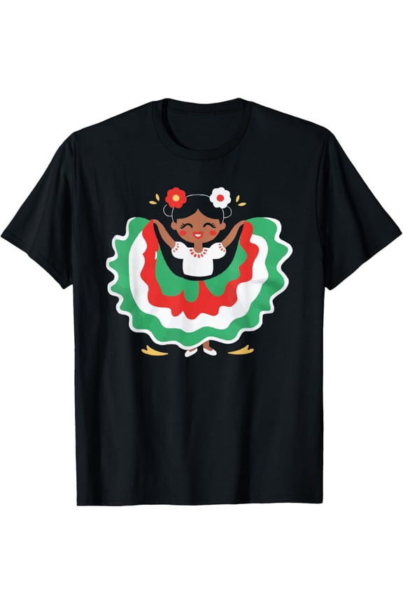 Ballet Folklorico Dancer Mexico Traditional Mexican Dance T-Shirt Full Size S-5Xl