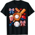 thumbnail image 1 of Sam Soft Baseball 4Th Of July Coquette Bow Women Girls Baseball Mom T-Shirt Full Size S-5Xl, 1 of 5