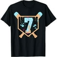thumbnail image 1 of Sam Soft Baseball 7 Year Old Ice Cream Drip 7Th Birthday Boy Number 7 T-Shirt Full Size S-5Xl, 1 of 5