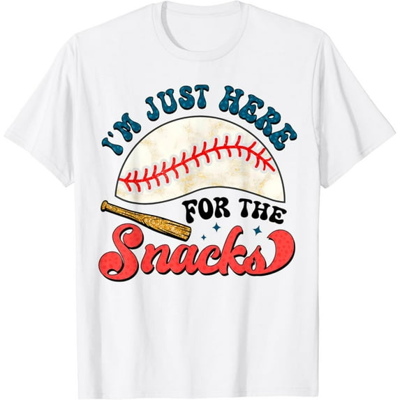 Sam Soft Baseball Brother I'M Just Here For The Snacks T-Shirt Full Size S-5Xl